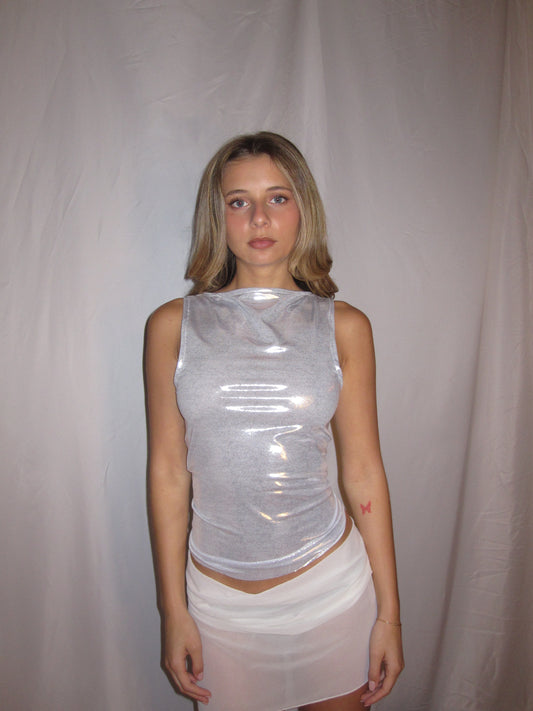 the LIQUID SILVER top